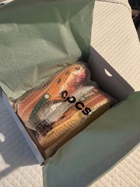 CROCS Multicolor Platform Slide Sandals - Pink, Green, Yellow